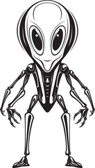 Cybernetic Voyager Vector Icon of Space Robot Intergalactic Enigma Alien Robot Logo Design