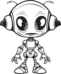 Astral Wanderer Iconic Alien Robot Symbol Galactic Explorer Vector Logo of Space Robot