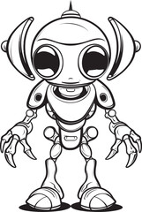 Astral Artifacts Iconic Alien Robot Symbol Techno Titans Vector Logo of Space Android