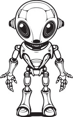 Techno Titans Vector Logo of Space Android Robotic Revelations Alien Robot Logo Design