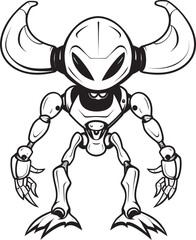 Celestial Constructs Vector Logo of Space Robot Mechanical Marvels Iconic Alien Robot Emblem