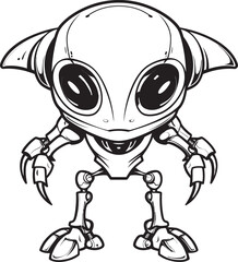 Mechanical Marvels Iconic Alien Robot Emblem Cosmic Creations Vector Icon of Robotic Explorer