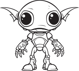 Robotic Revelations Alien Robot Logo Design Cybernetic Cosmos Vector Icon of Futuristic Android