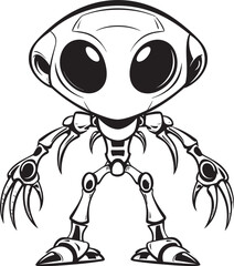 Celestial Creations Vector Logo of Space Robot Mechanical Marvels Iconic Alien Robot Emblem