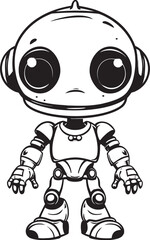 Futuristic Fusion Vector Emblem of Extraterrestrial Mechanism Astral Artifacts Iconic Alien Robot Symbol