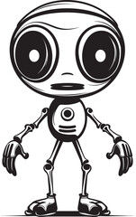 Cybernetic Cosmos Vector Icon of Futuristic Android Galactic Guardians Emblematic Alien Robot Symbol