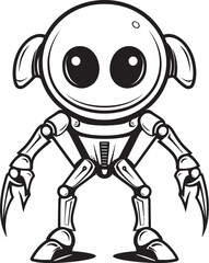 Astral Artifacts Iconic Alien Robot Symbol Techno Titans Vector Logo of Space Android