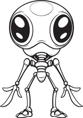 Galactic Gadgets Emblematic Alien Robot Symbol Celestial Constructs Vector Logo of Space Robot