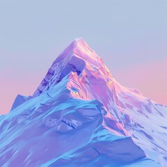 Abstract Colorful Mountain Peak Digital Art - 760755430