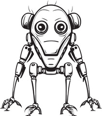 Cybernetic Defender Vector Emblem of Alien Robot Astral Wanderer Iconic Alien Robot Symbol