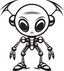Interstellar Guardian Emblematic Robot Sentinel Celestial Voyager Vector Icon of Space Android