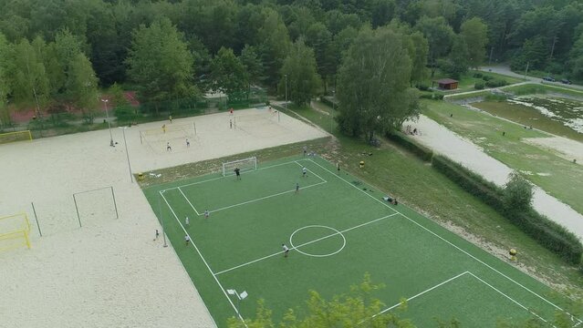 Playing Fields Malinka Zgierz Aerial View Poland