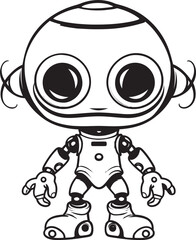 Futuristic Mechanoid Vector Icon of Alien Robot Extraterrestrial Enforcer Emblematic Robot Symbol