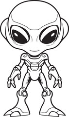 Technological Sentinel Vector Emblem of Android Galactic Explorer Iconic Alien Robot Symbol