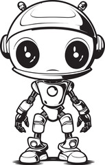 Astral Enforcer Alien Robot Iconic Symbol Techno Intruder Vector Logo of Extraterrestrial Robot