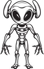 Interstellar Explorer Vector Icon of Alien Explorer Celestial Guardian Alien Robot Logo Design