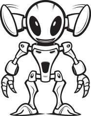 Galactic Explorer Iconic Alien Robot Symbol Futuristic Guardian Vector Logo of Alien Robot