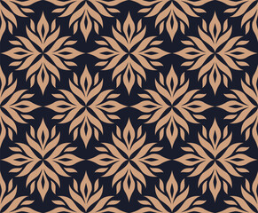 Vector beautiful damask pattern. Royal pattern with floral ornament. Seamless wallpaper with a damask pattern. Vector illustration. - 760756098