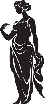 recommend clip art: Pantheon Princess Iconic Emblem of Greek Beauty Mythical Maiden Vector Design of Greek Goddess