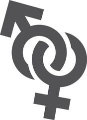 Linked male and female sign. Heterosexual love symbol