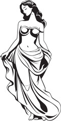 Olympian Allure Iconic Emblem of Greek Beauty Classical Charm Vector Design of Ancient Beauty