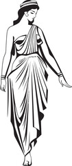 Grecian Goddess Vector Design of Greek Goddess Hellenic Harmony Iconic Emblem of Ancient Beauty