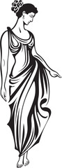 Mythical Maiden Vector Design of Ethereal Beauty Athenas Radiance Iconic Emblem of Greek Beauty