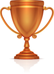 Bronze award. Third place metal trophy cup