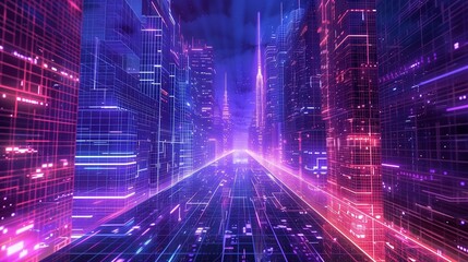 Neon Cybercityscape
