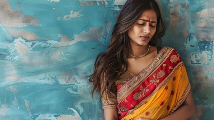 Young woman with abdominal pain generative ai