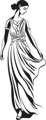 Hellenic Harmony Iconic Emblem of Ethereal Beauty Classical Elegance Vector Design of Ancient Beauty