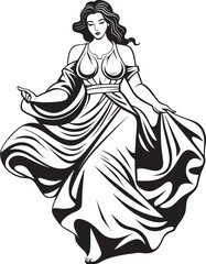 Grecian Grace Vector Design of Ancient Beauty Hellenic Heritage Iconic Emblem of Greek Goddess