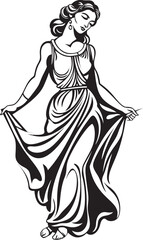 Mythical Muse Iconic Emblem of Ethereal Beauty Olympian Elegance Vector Logo of Greek Beauty