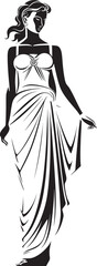 Classical Charm Iconic Emblem of Ancient Beauty Pantheon Princess Vector Design of Greek Goddess