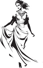 Hellenic Beauty Vector Logo of Ancient Greek Woman Grecian Grace Emblematic Icon of Greek Beauty