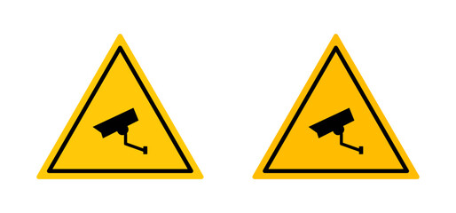 CCTV Surveillance Warning Sign. 24/7 Monitoring Area Caution Symbol.