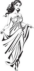 Classical Charm Vector Logo of Ancient Beauty Pantheon Princess Iconic Emblem of Greek Goddess