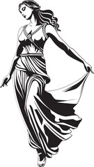 Mythical Maiden Iconic Emblem of Ethereal Beauty Athenas Radiance Vector Design of Greek Beauty