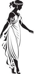 Helenic Heritage Iconic Greek Woman Design Aegean Aphrodite Vector Emblem of Ancient Beauty