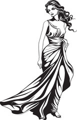 Hellenic Heritage Iconic Emblem of Greek Goddess Aegean Aphrodite Vector Design of Ethereal Beauty