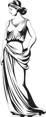 Muses Grace Iconic Greek Woman Logo Olympian Allure Vector Design of Greek Goddess
