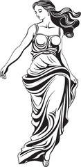 Grecian Grace Iconic Emblem of Ancient Beauty Hellenic Heritage Vector Logo of Greek Goddess