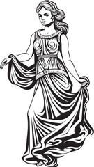Classical Charm Vector Logo of Beautiful Greek Woman Olympian Opulence Iconic Greek Woman Design