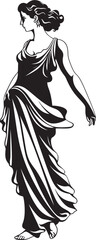 Aegean Splendor Iconic Greek Woman in Vector Form Radiant Reverie Vector Representation of Greek Beauty
