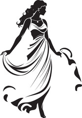 Elysian Echo Emblematic Greek Woman Icon in Vector Muse of Magnificence Vector Symbol of Greek Beauty