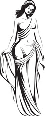 Divine Aesthetics Vector Logo of Greek Beauty Athenas Adornment Emblematic Greek Woman in Vector