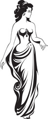 Elysian Ethos Vector Representation of Divine Grace Radiant Resplendence Emblem of Greek Beauty in Vector