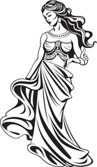 Athenas Radiance Vector Design of Greek Goddess Aegean Aphrodite Iconic Emblem of Ancient Beauty
