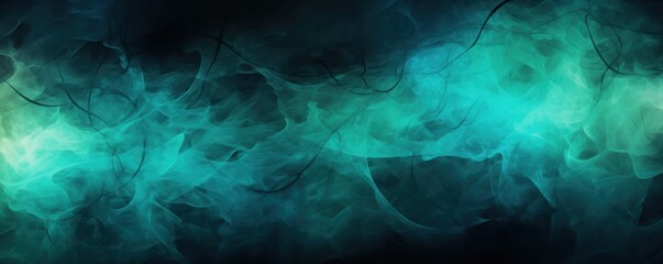 Teal ghost web background image, in the style of cosmic graffiti - obrazy, fototapety, plakaty