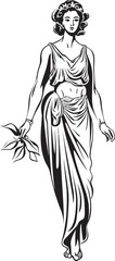 Athenas Radiance Iconic Greek Woman Design Hellenic Beauty Vector Emblem of Ancient Beauty